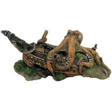 Akvarijski Ukras Brod s hobotnicom 22x14x10 Amtra