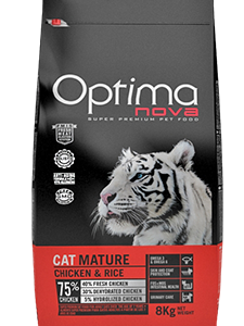 Optimanova cat adult Mature Pile/riža 2kg LG