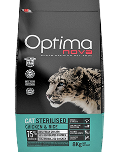 Optimanova cat adult Sterilised Pile/riža 2kg LG