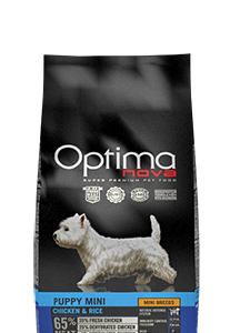 Optimanova dog puppy mini pile/riža 2kg LG