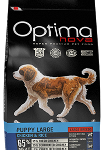 Optimanova dog puppy Large pile/riža 12kg LG