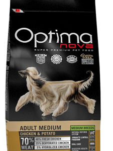 Optimanova dog adult medium pile/krumpir 12kg GF