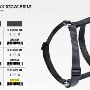 Ham Nylon Podesivi L 19mm 55-95cm CRNI