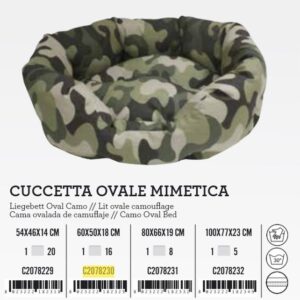 Ležaj 60x50x18cm oval Camo