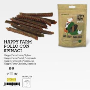KD Poslastica za Pse Happy farm pile/špinat 80g CROCI