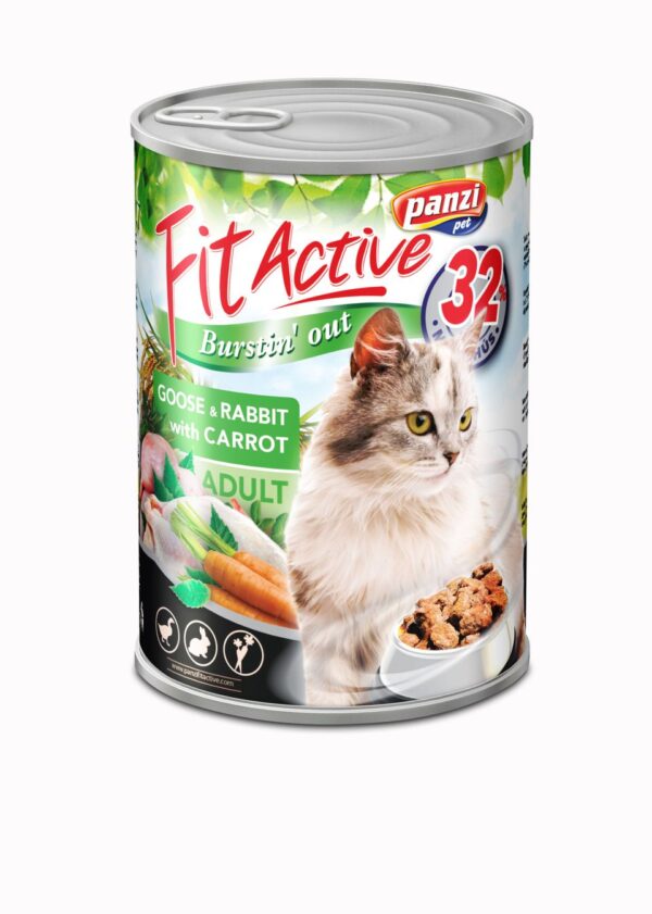 Panzi konzerva Fit-Active Premium Cat 415g patka/zec