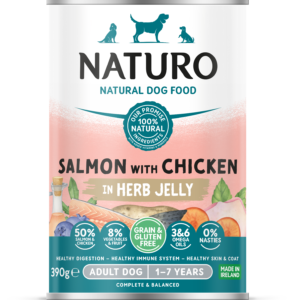 Naturo konzerva Grain&Gluten Free 390g losos/pile 1/12
