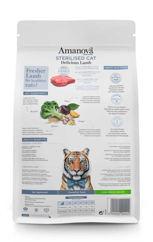 Amanova cat adult Sterilised Delicious janje 1,5kg - Image 2