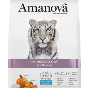 Amanova cat adult Sterilised Delicacy bijela riba 300g GF