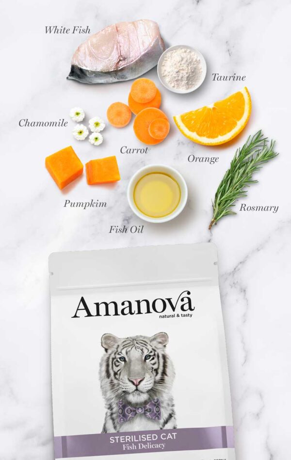 Amanova cat adult Sterilised Delicacy bijela riba 1,5kg GF - Image 5