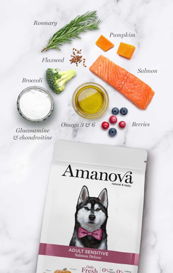Amanova dog adult Sensitive Deluxe losos 10kg GF - Image 4