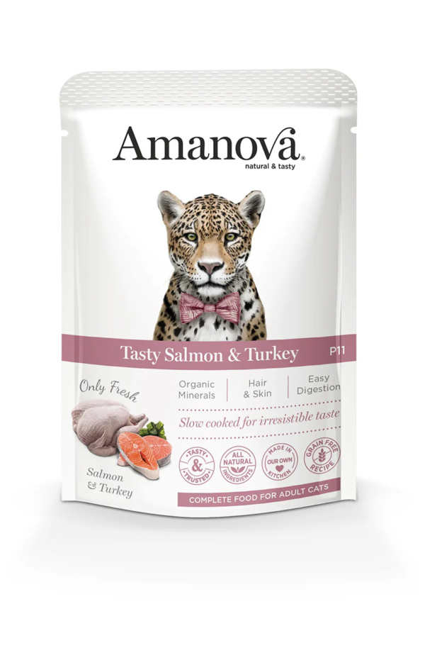 Amanova cat vrećica 85g adult Tasty losos/pura