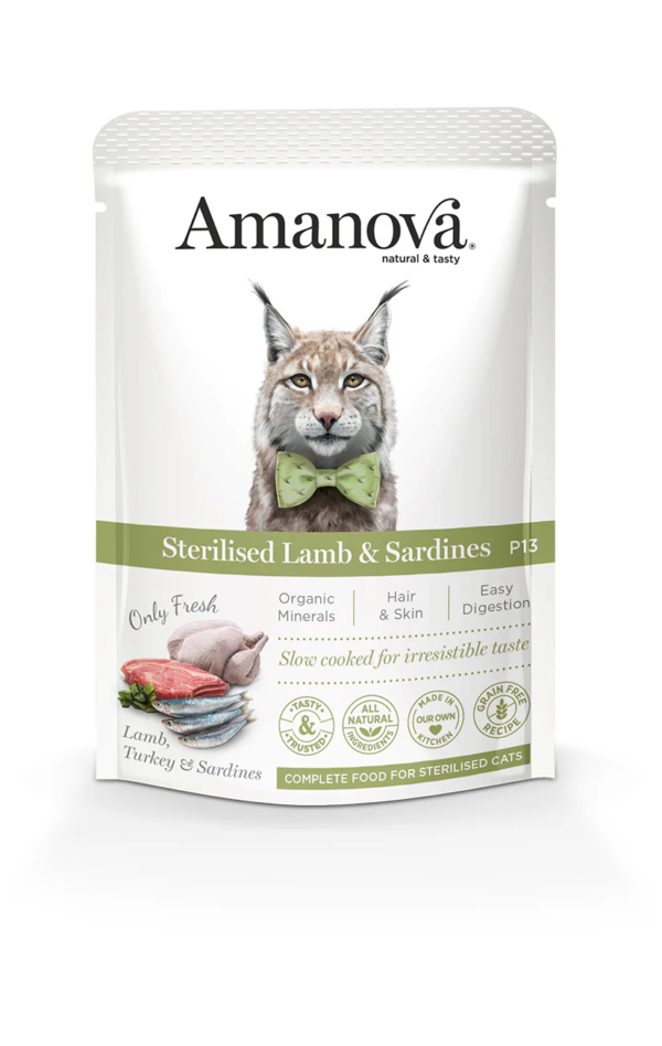 Amanova cat vrećica 85g adult Sterilised janje/srdela
