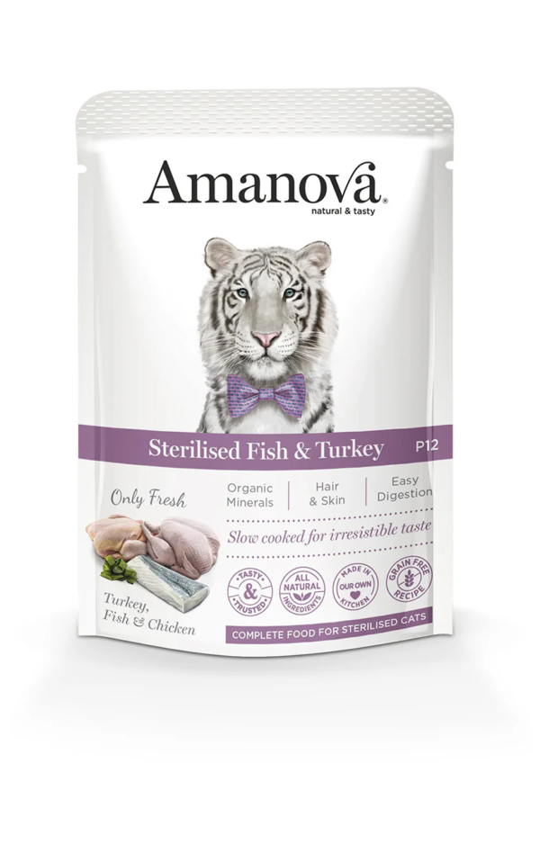 Amanova cat vrećica 85g adult Sterilised bijela riba/pura