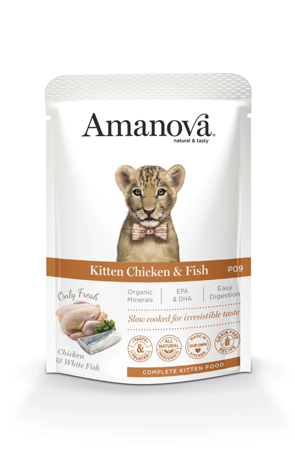 Amanova cat vrećica 85g Kitten pile/bijela riba