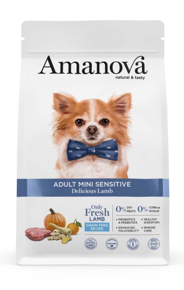 Amanova dog adult mini Sensitive Delicious janje 2kg GF