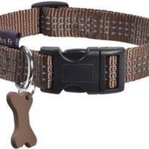 Ogrlica Nylon Bobby Safe 1x18-28cm smeđa