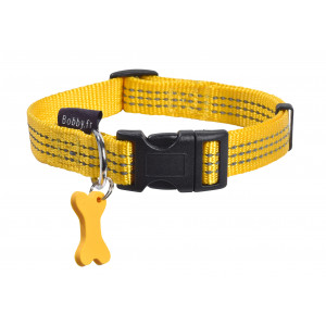 Ogrlica Nylon Bobby Safe 2,5x42-70cm žuta